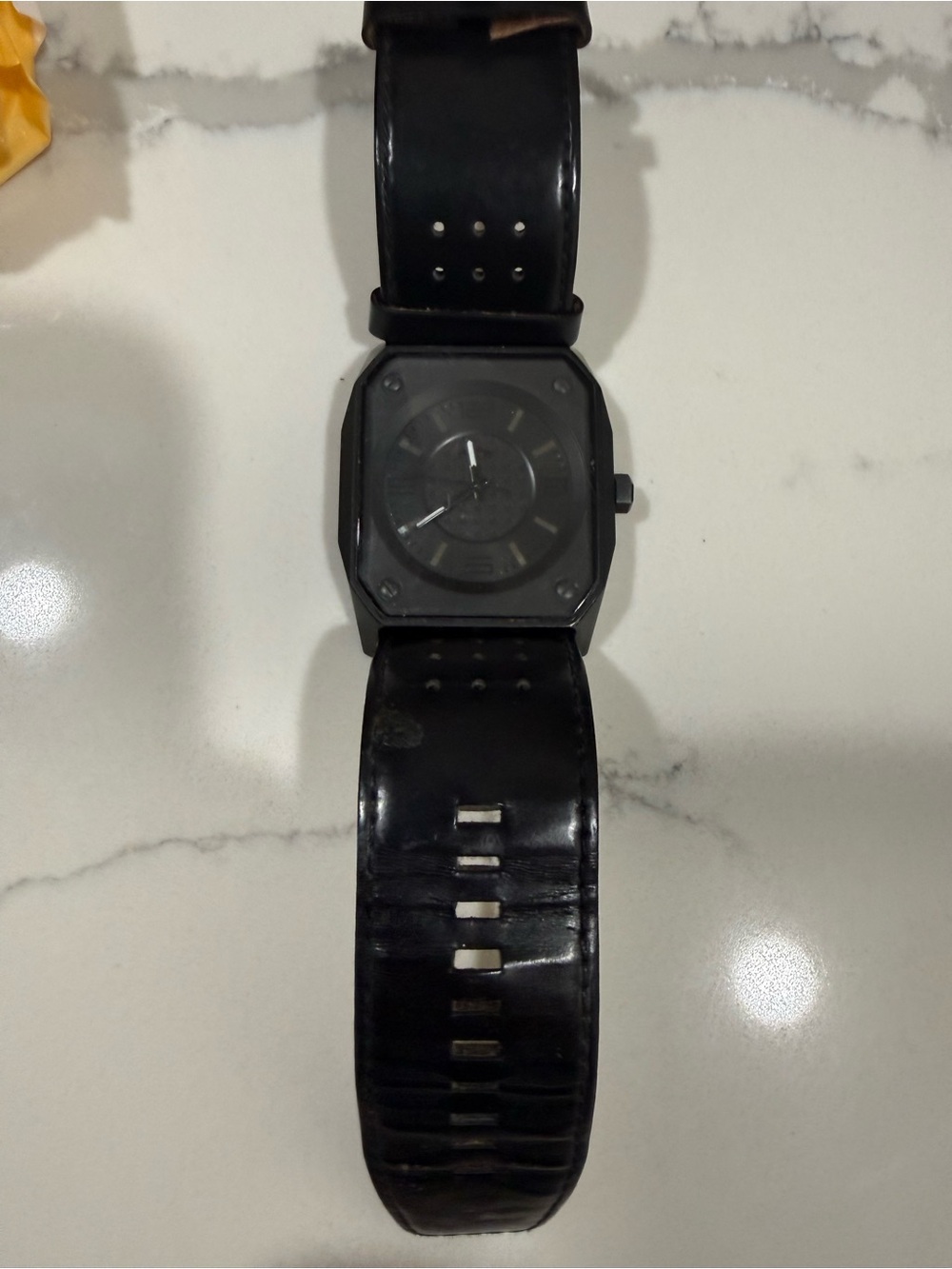 Sleek All-Black Square Dial Watch